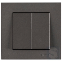 Вимикач двоклавішний Arvia Electric KAREN Антрацит (20 06 2000 202)